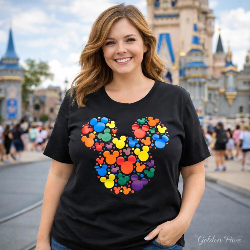 Disney Mickey Mouse Icon Retro Heart T-Shirt Size 2XL
